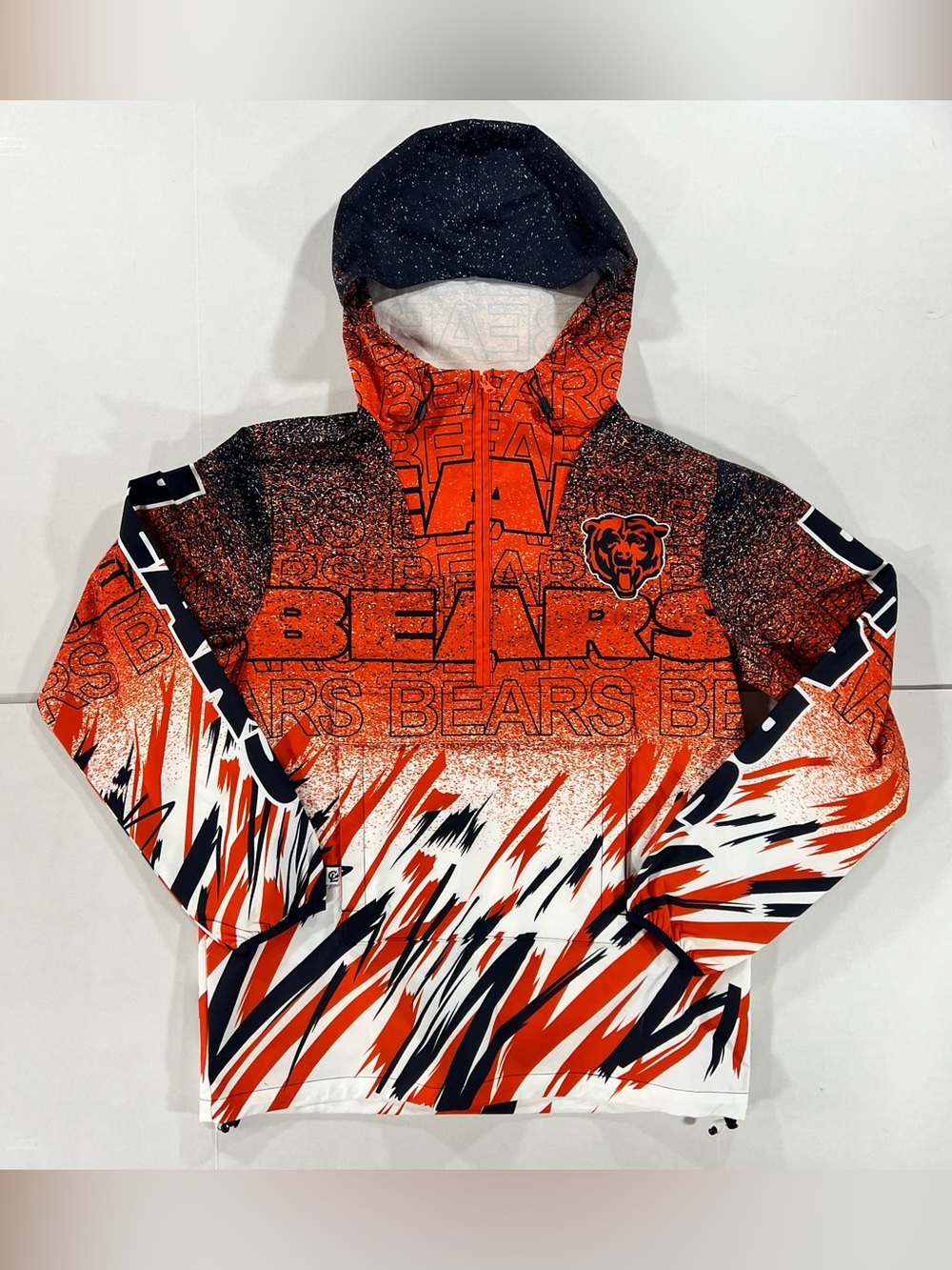 Chalk Line NFL Apparel Chicago Bears Half Zip Anorak Jacket Men's Size Small
